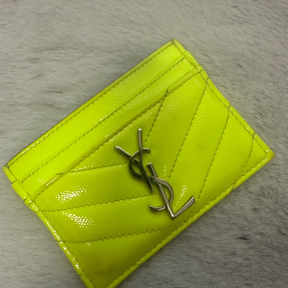 Yves Saint Laurent Limited Edition Neon Yellow Card Holder